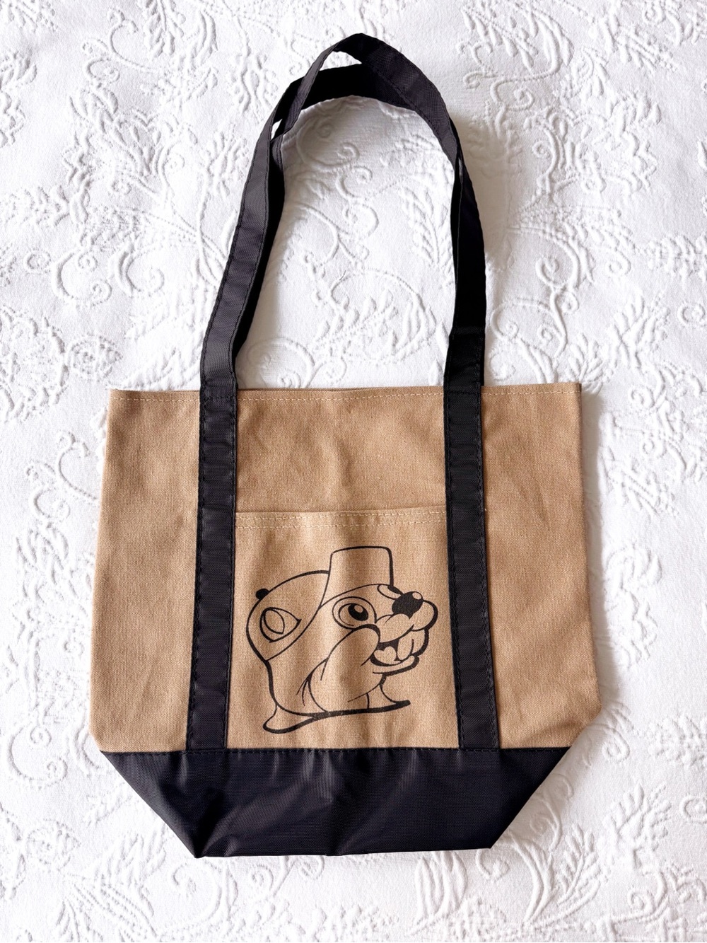 nwot bucee's mini tote in khaki + black
